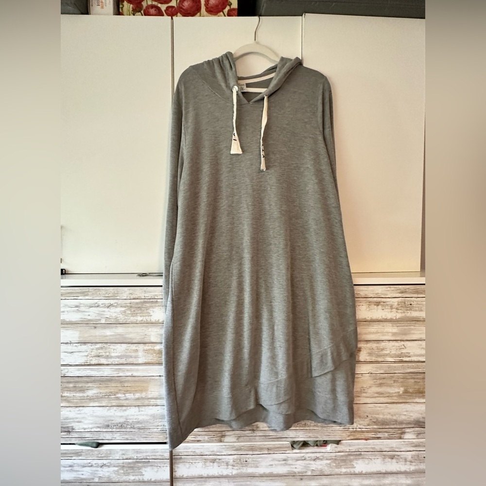 🩶 City Streets Gray Hooded Swing Dress Plus Size 1X
